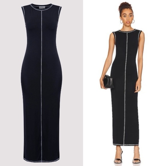 The Line by K Inez Black Sleeveless Maxi Dress XS | Stretch Modal - Picture 2 of 12